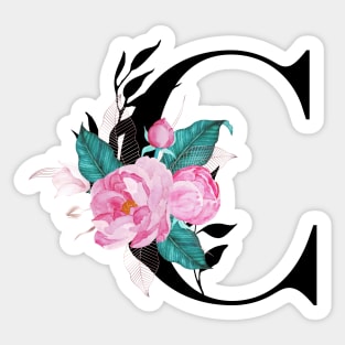 Floral Monogram C Sticker